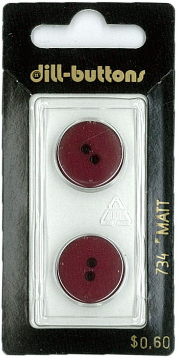 Button - 0734 - 18 mm - Maroon - by Dill Buttons of America