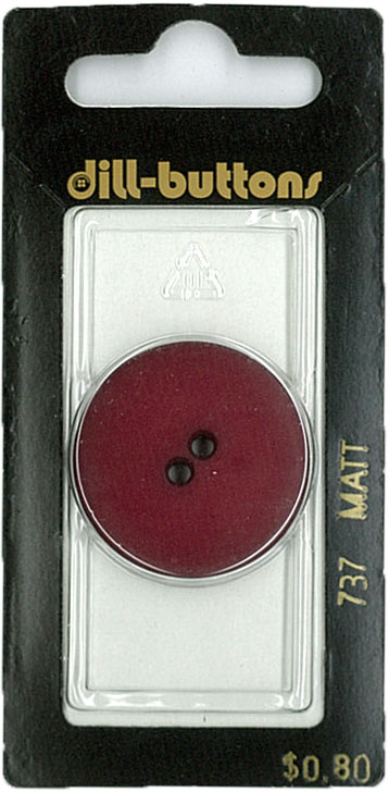 Button - 0737 - 28 mm - Maroon - by Dill Buttons of America