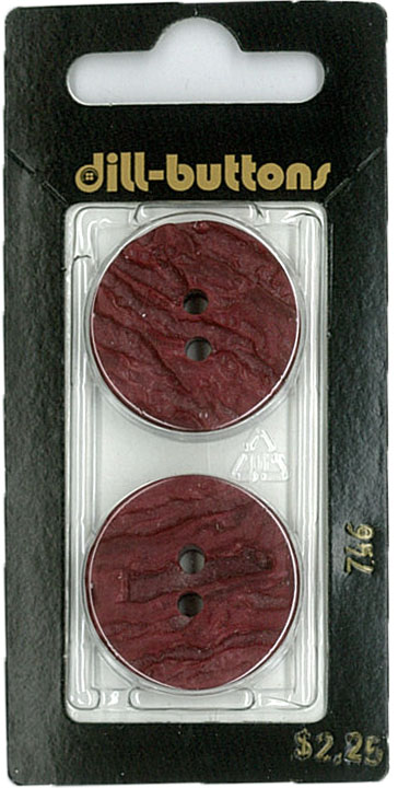 Button - 0746 - 25 mm - Maroon - by Dill Buttons of America