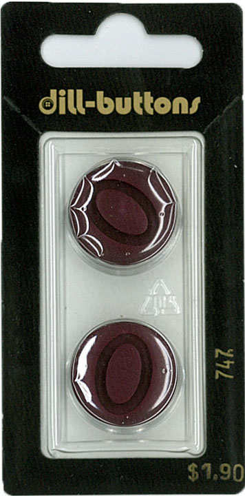 Button - 0747 - 20 mm - Maroon - by Dill Buttons of America