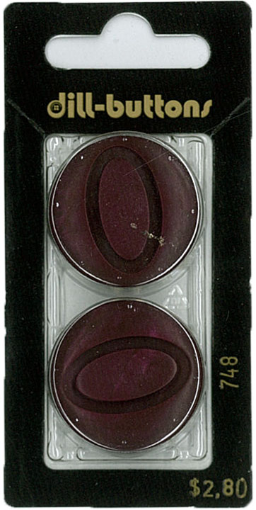 Button - 0748 - 23 mm - Maroon - by Dill Buttons of America
