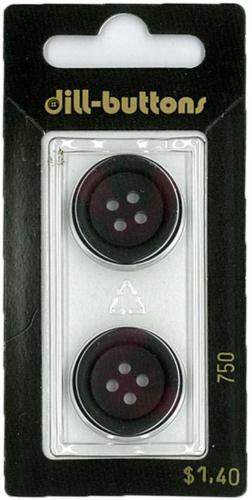 Button - 0750 - 20 mm - Maroon - by Dill Buttons of America