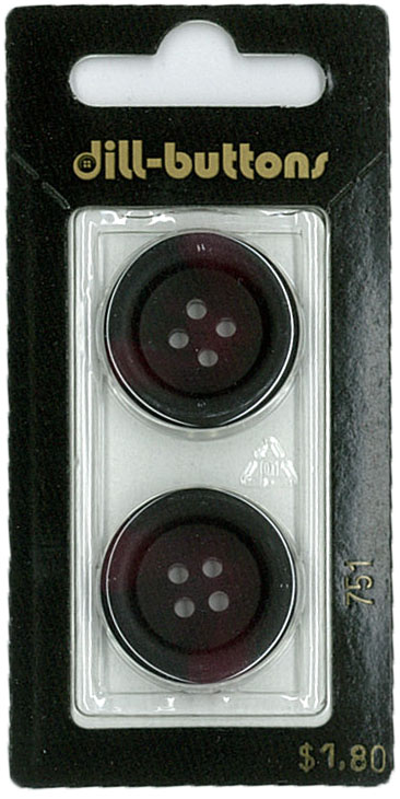 Button - 0751 - 23 mm - Maroon - by Dill Buttons of America