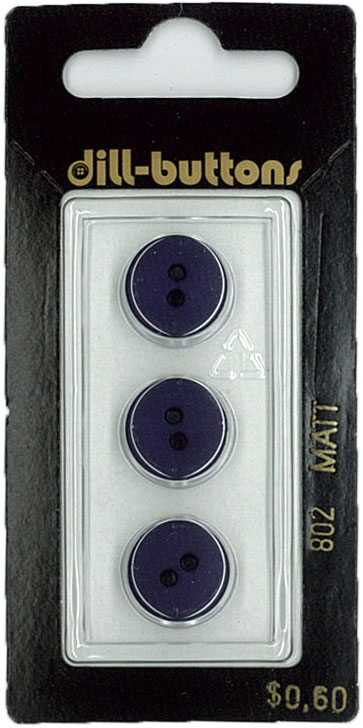 Button - 0802 - 13 mm - Navy Blue - by Dill Buttons of America