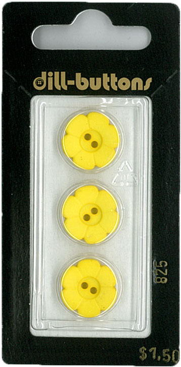 Button - 0825 - 15 mm - Yellow - by Dill Buttons of America