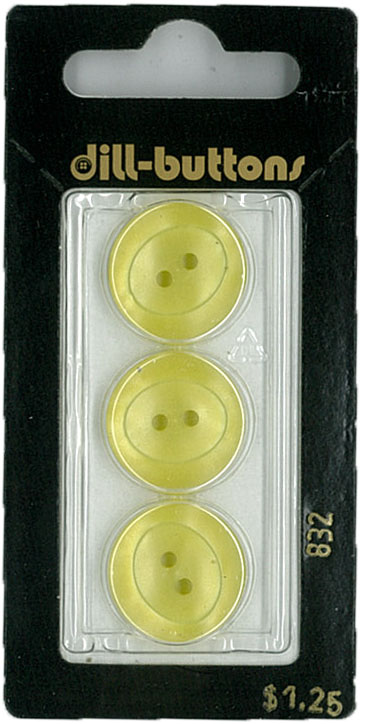 Button - 0832 - 18 mm - Yellow - by Dill Buttons of America