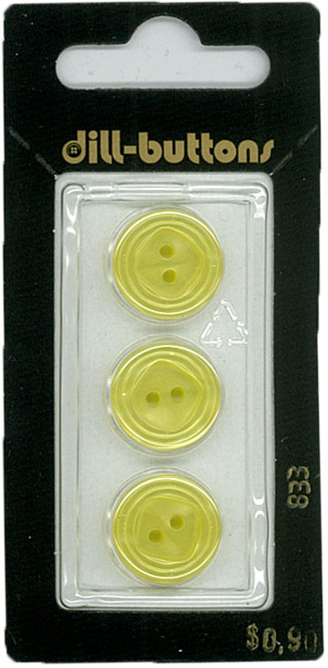 Button - 0833 - 15 mm - Yellow - by Dill Buttons of America