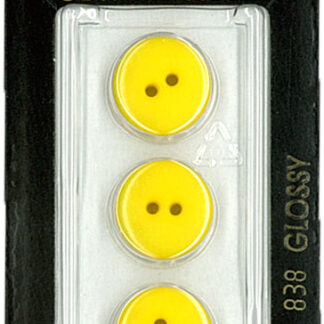 Button - 0838 - 14 mm - Yellow - Glossy - by Dill Buttons of Ame