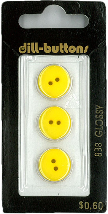 Button - 0838 - 14 mm - Yellow - Glossy - by Dill Buttons of Ame