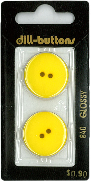 Button - 0840 - 23 mm - Yellow - Glossy - by Dill Buttons of Ame
