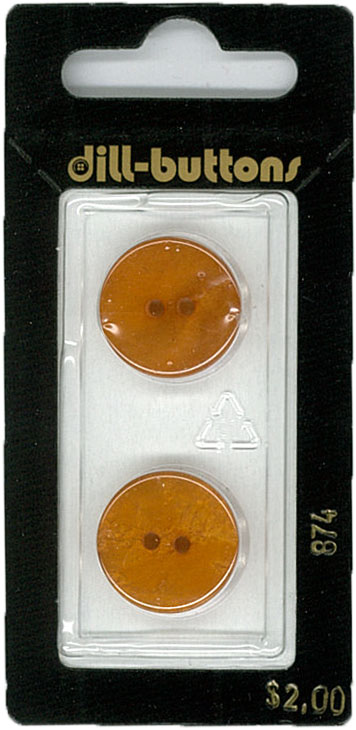 Button - 0874 - 18 mm - Orange - by Dill Buttons of America