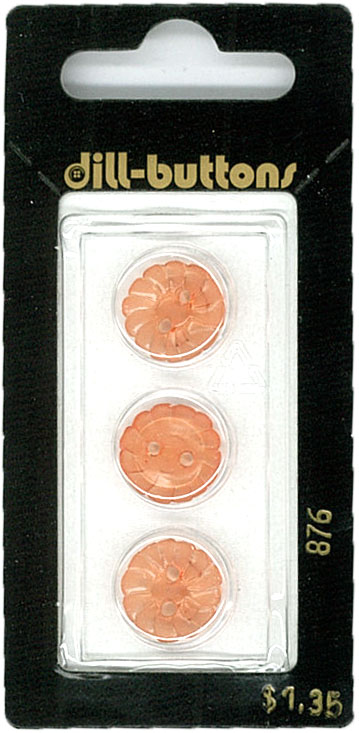 Button - 0876 - 13 mm - Orange - by Dill Buttons of America
