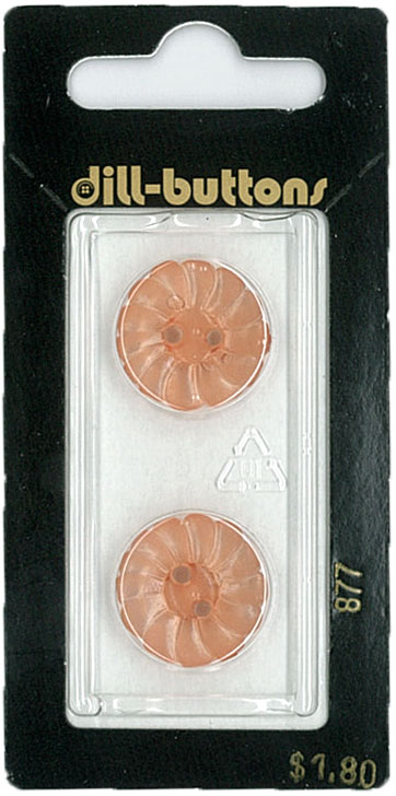 Button - 0877 - 18 mm - Orange - by Dill Buttons of America