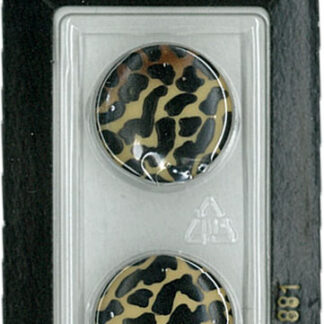 Button - 0881 - 20 mm - Orange - Tiger Print - by Dill Buttons o