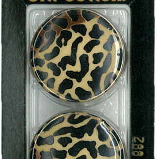 Button - 0882 - 28 mm - Orange - Tiger Print - by Dill Buttons o