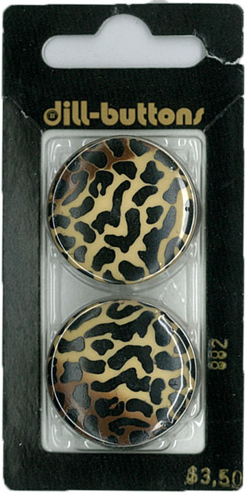 Button - 0882 - 28 mm - Orange - Tiger Print - by Dill Buttons o
