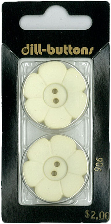 Button - 0906 - 28 mm - White - by Dill Buttons of America