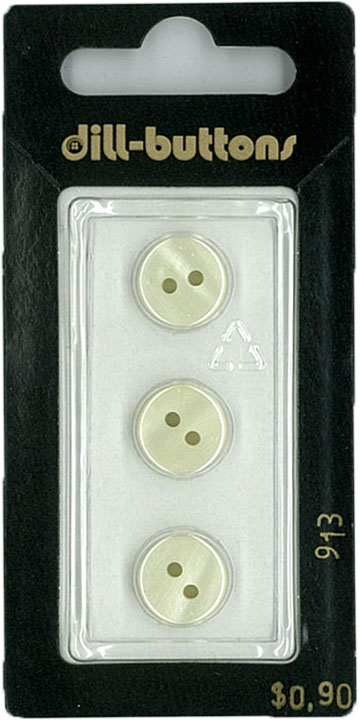 Button - 0913 - 11 mm - Pearl - by Dill Buttons of America