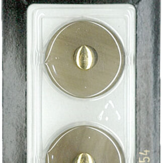 Button - 0954 - 23 mm - Beige with gold - by Dill Buttons of Ame