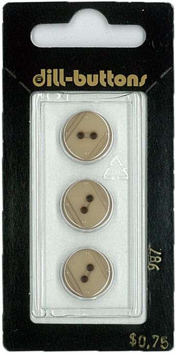 Button - 0987 - 13 mm - Beige - by Dill Buttons of America