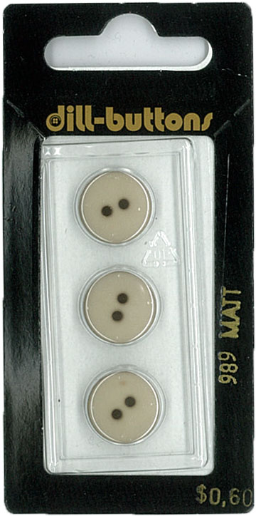 Button - 0989 - 13 mm - Beige - Matt - by Dill Buttons of Americ