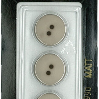 Button - 0990 - 15 mm - Beige - Matt - by Dill Buttons of Americ