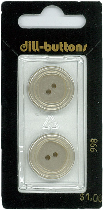 Button - 0998 - 20 mm - Beige - by Dill Buttons of America