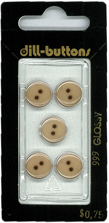 Button - 0999 - 11 mm - Beige - Glossy - by Dill Buttons of Amer