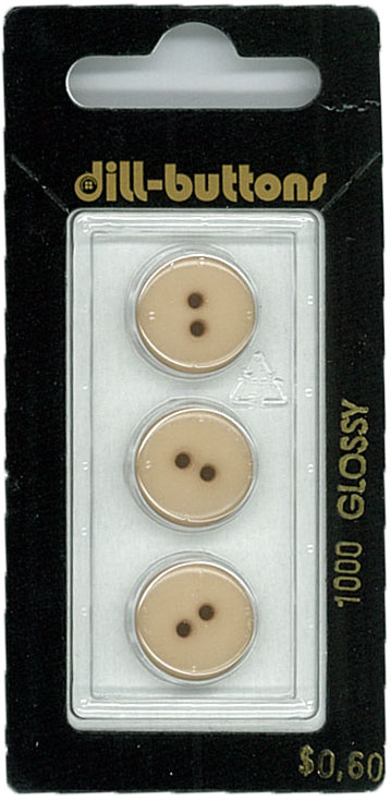 Button - 1000 - 14 mm - Beige - Glossy - by Dill Buttons of Amer