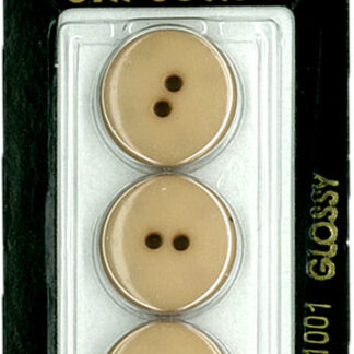 Button - 1001 - 18 mm - Beige - Glossy - by Dill Buttons of Amer
