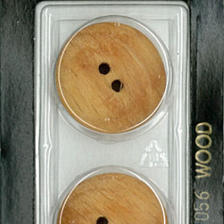 Button - 1057 - 18 mm - Light Brown - Wood - by Dill Buttons of