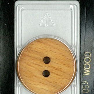 Button - 1059 - 28 mm - Light Brown - Wood - by Dill Buttons of