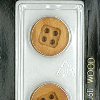 Button - 1060 - 18 mm - Light Brown - Circle with square carved