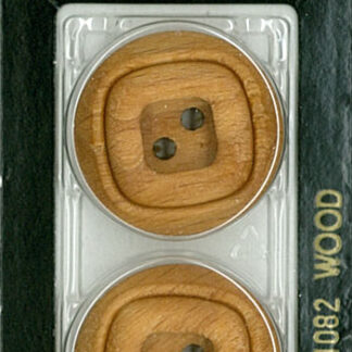 Button - 1082 - 28 mm - Light Brown - Wood - by Dill Buttons of