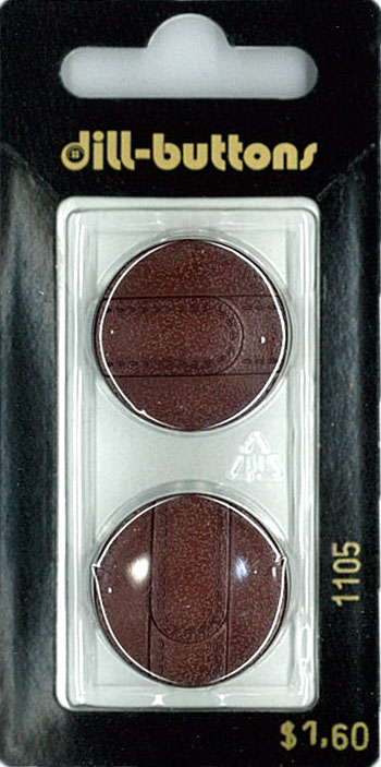 Button - 1105 - 23 mm - Dark Brown - by Dill Buttons of America
