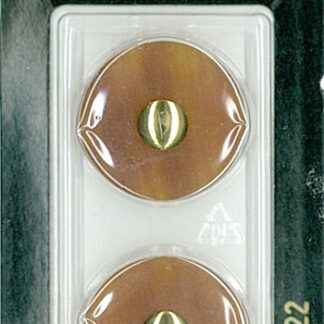 Button - 1122 - 23 mm - Light Brown with Gold - by Dill Buttons