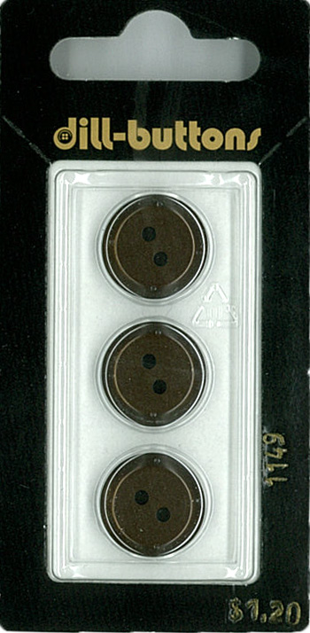 Button - 1149 - 15 mm - Brown - by Dill Buttons of America