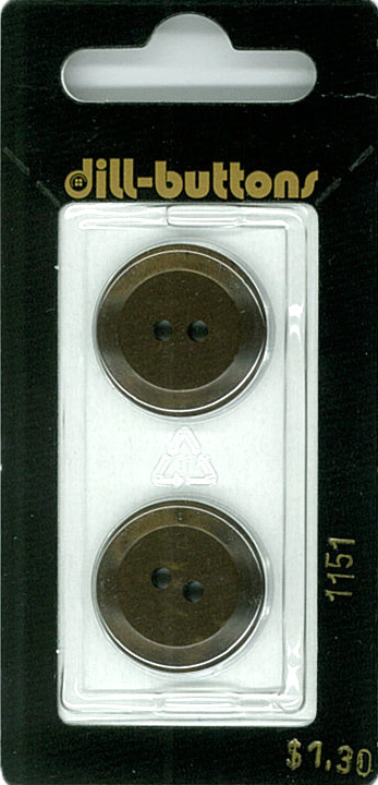 Button - 1151 - 20 mm - Brown - by Dill Buttons of America