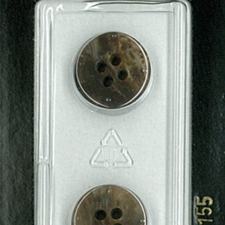 Button - 1155 - 15 mm - Brown - by Dill Buttons of America