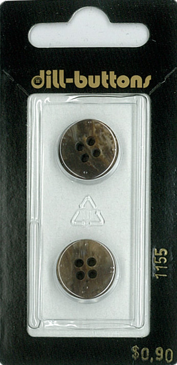 Button - 1155 - 15 mm - Brown - by Dill Buttons of America
