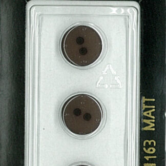Button - 1163 - 11 mm - Dark Brown - Matt - by Dill Buttons of A