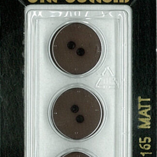 Button - 1165 - 15 mm - Dark Brown - Matt - by Dill Buttons of A