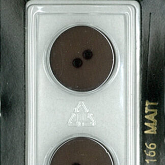 Button - 1166 - 18 mm - Dark Brown - Matt - by Dill Buttons of A