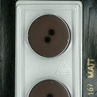 Button - 1167 - 20 mm - Dark Brown - Matt - by Dill Buttons of A