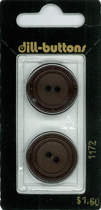 Button - 1172 - 23 mm - Dark Brown - by Dill Buttons of America