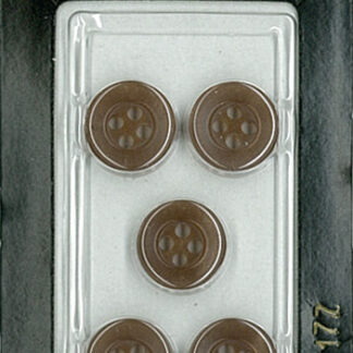 Button - 1177 - 11 mm - Brown - by Dill Buttons of America