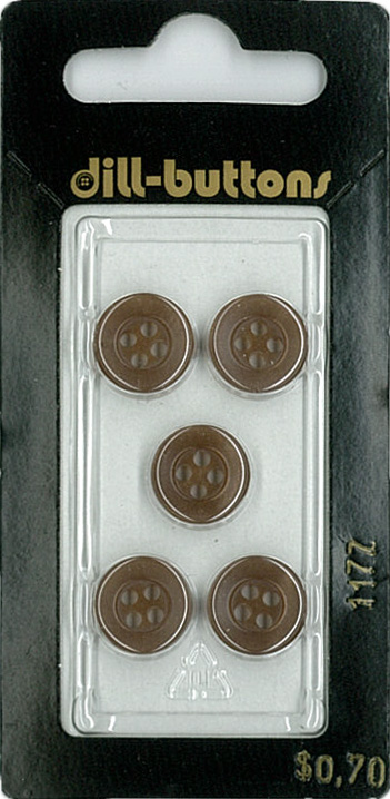 Button - 1177 - 11 mm - Brown - by Dill Buttons of America