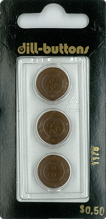 Button - 1178 - 15 mm - Brown - by Dill Buttons of America