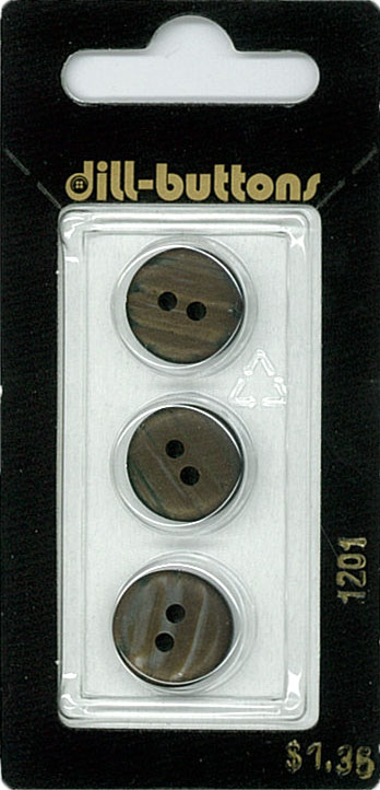 Button - 1201 - 14 mm - Brown - by Dill Buttons of America