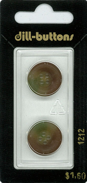 Button - 1212 - 18 mm - Greenish Brown - by Dill Buttons of Amer
